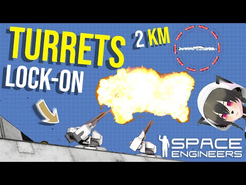 How to Use Lock-On With Turrets & Increase Range, Space Engineers Warfare 2 Combat Tutorial