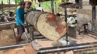 Sawing 5x7 Wood with a Sawmill Machine for a DIY Project