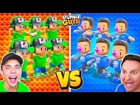 BATALLA de SKINS DE YOUTUBERS *JONBTC vs MTMSAMU* 😱 STUMBLE GUYS