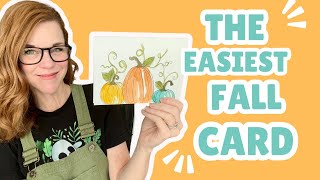 Easy Watercolor Pumpkin Card