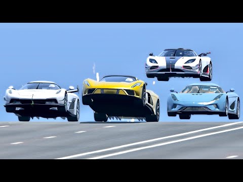 Hennessey Venom F5 vs Koenigsegg Hypercars - Drag Race 20 KM