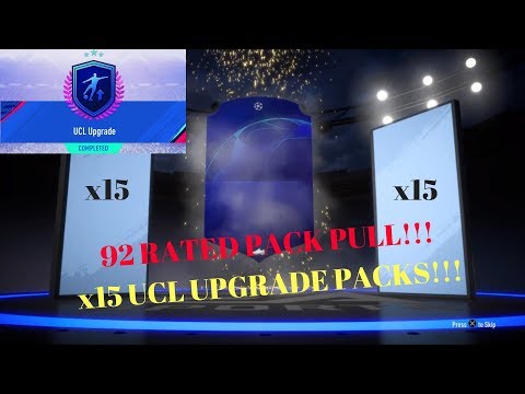 x15 UCL UPGRADE PACKS!!! 92 RATED PACK PULL!!! FIFA 19 ULTIMATE TEAM!!!