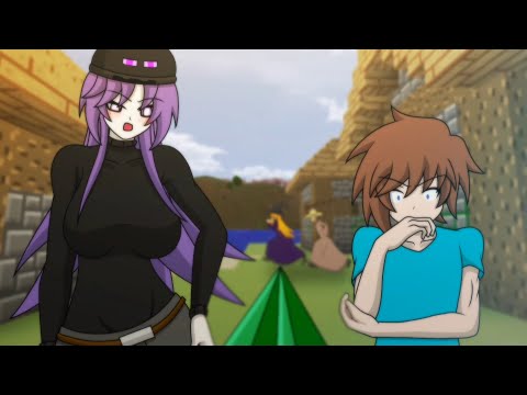 NhiccoXCreeper - Steve & Ender-Girl Trade With A Villager (Minecraft Anime)