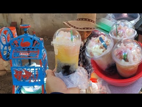 Shaved Ice with Palm Sugar | Rainbow Shaved Ice Dessert | Cambodian Sweet Ice Delicious