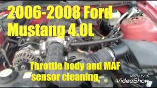 2006 to 2008 Ford Mustang throttle body & MAF sensor cleaning