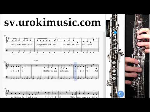 Lär Dig Spela Oboe Old MacDonald - Had a Farm Tabs Nybörjare Del 2 um-b492