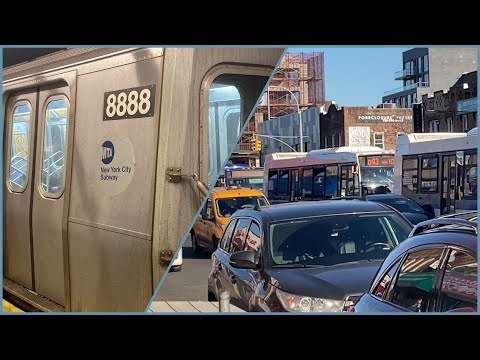 ⁴ᴷ⁶⁰ MTA: Rare R160B “8888” & Parade of Q43 Bus action at Sutphin Blvd