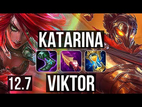 KATARINA vs VIKTOR (MID) | Rank 1 Kata, 2.8M mastery, 8 solo kills, Godlike | BR Challenger | 12.7