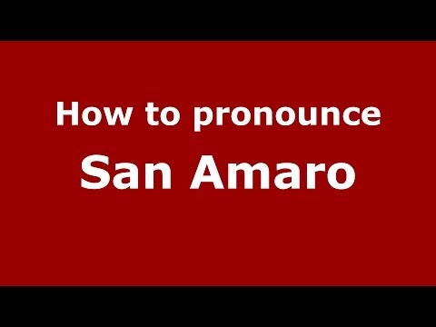 How to pronounce San Amaro (Spanish/Spain) - PronounceNames.com