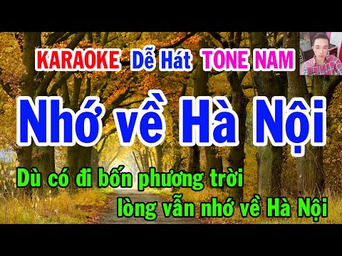 Karaoke  Nhớ Về Hà Nội  Tone Nam  Nhạc Sống  gia huy karaoke