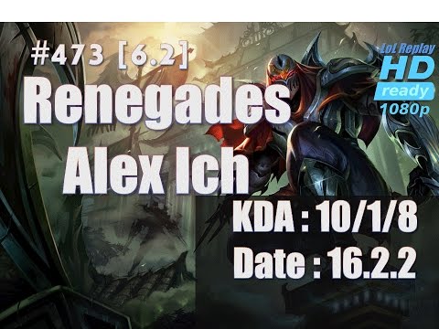 16.2.2 LCS NA Renegades Alex Ich Mid Lane Zed(vs Jhin) NA high Elo Solo Q [1080p]#473