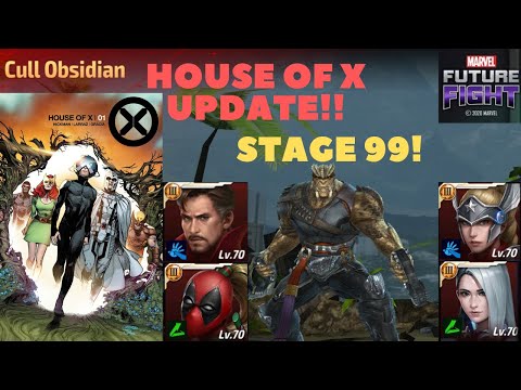 House Of X Update! Jean Uni! Xavier! - 4 Kills VS CULL OBSIDIAN Stage 99 WBU!! - Marvel Future Fight