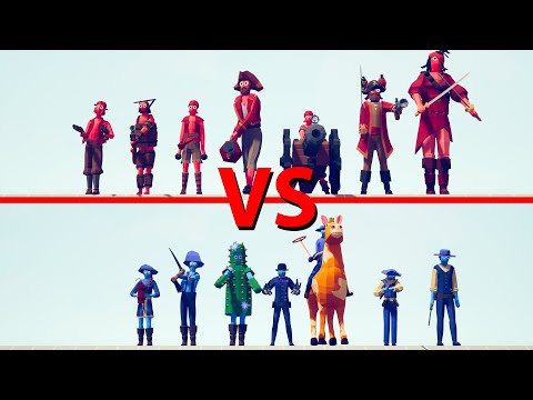 PIRATE TEAM vs WILD WEST TEAM - Totally Accurate Battle Simulator TABS