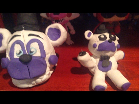 Funtime Freddy head and possessed Funtime Freddy plush without bonbon clay model
