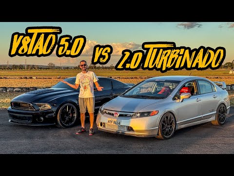 CIVIC SI TURBO CALLED THE MUSTANG V8 FOR ACCELERO!!🔥 IT WAS INSANE