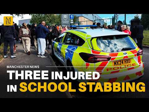 THREE STABBED and schoolgirl arrested as Manchester school goes into LOCKDOWN