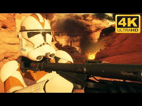 BATTLE OF GEONOSIS: Clone Troopers vs Battle Droids - Star Wars: Battlefront 2 (4K, HDR)