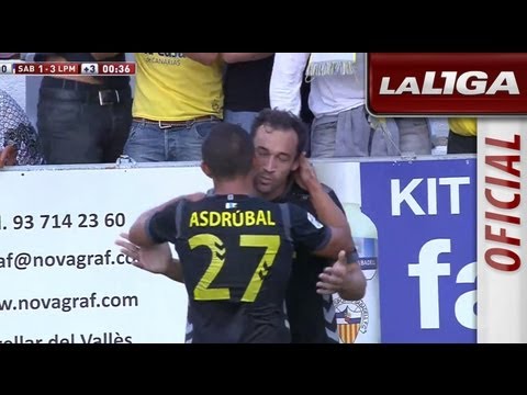 Gol de Tato (1-3) en el CE Sabadell - UD Las Palmas - HD