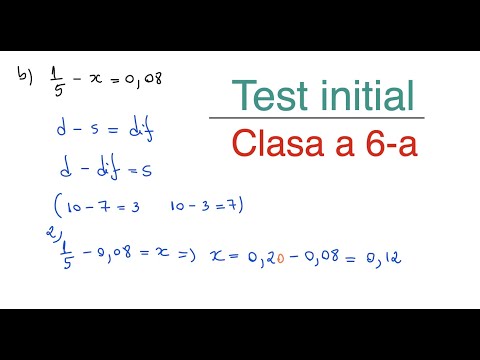 Test initial - Matematica - Clasa a 6-a