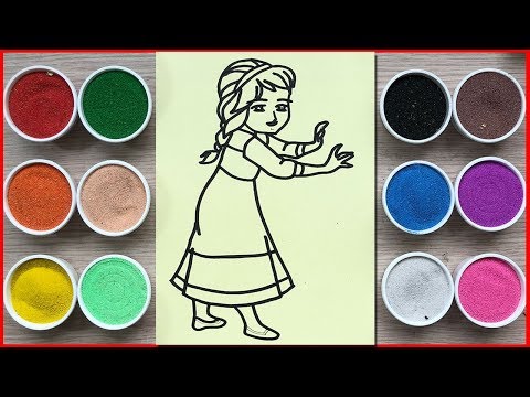 Đồ chơi trẻ em TÔ MÀU TRANH CÁT CÔNG CHÚA BÁN DIÊM - Colored sand painting toys kids (Chim Xinh)