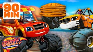 90 MINUTES of Blaze&#39;s FOOD Missions, Rescues, &amp; Transformations! 🍕 | Blaze and the Monster Machines