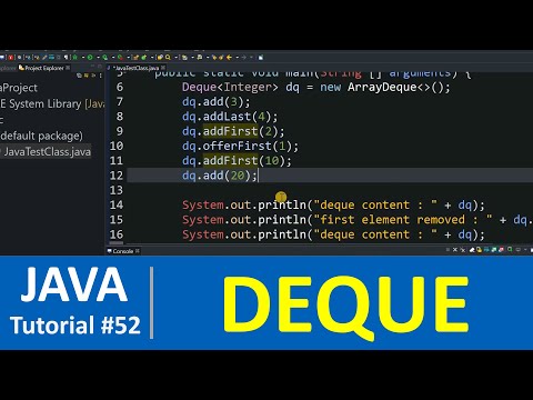 Java Tutorial #52 - Java Deque Interface with Examples (Collections)