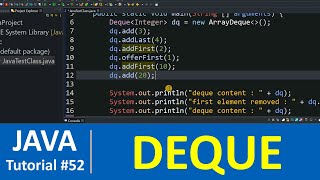 Java Tutorial #52 - Java Deque Interface with Examples (Collections)