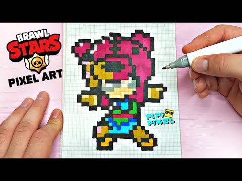 НИТА из ИГРЫ BRAWL STARS РИСУНКИ ПО КЛЕТОЧКАМ -PIXEL ART