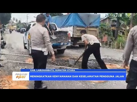 JELANG NATARU POLSEK KUALUH HULU LAKUKAN PENIMBUNAN JALANG BERLUBANG