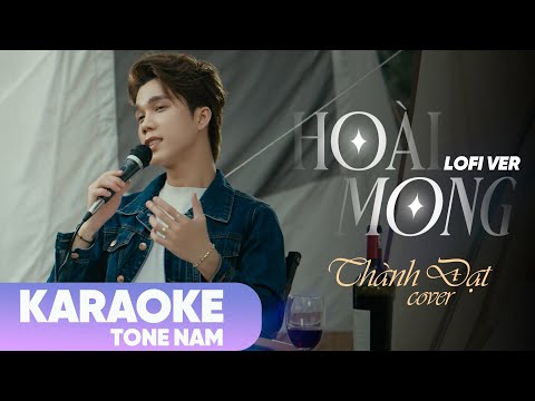 Hoài Mong - Thành Đạt | Karaoke Lofi - Tone Nam | Từng giọt lệ mờ trong sương...