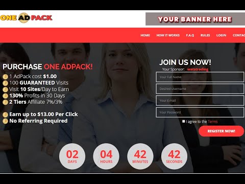 ПРЕДСТАРТ!  ONE ADPACK Рекламная Платформа ,1 AdPack стоит $ 1,00