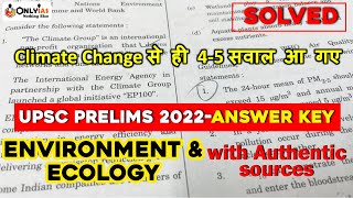 UPSC Prelims 2022 Answer Key, Solution of all Environment Question, Environment Answer Key UPSC 2022