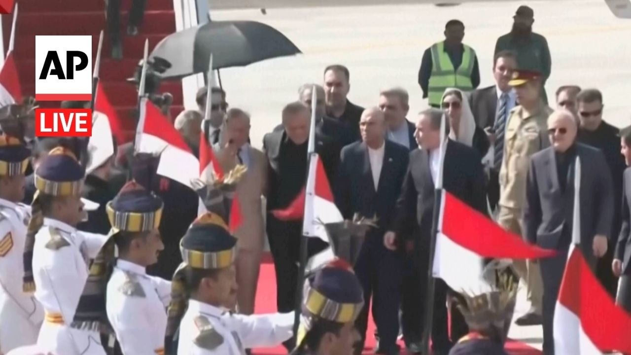 Video | LIVE: Iran's President Masoud Pezeshkian arrives in Pakistan