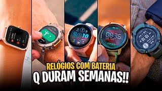Esqueça o Carregador! Os 5 Smartwatches com a MELHOR BATERIA de 2024! ????