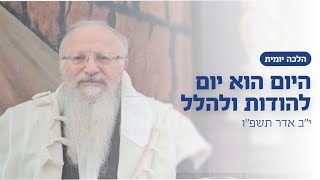 היום הוא יום להודות ולהלל | הרב שמואל אליהו | הלכה יומית | י״ב אדר תשפ״ו (הרב שמואל אליהו) - התמונה מוצגת ישירות מתוך אתר האינטרנט יוטיוב. זכויות היוצרים בתמונה שייכות ליוצרה. קישור קרדיט למקור התוכן נמצא בתוך דף הסרטון