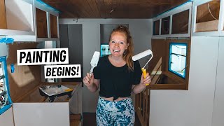 RV Renovation - We're FINALLY Painting the Interior! 🤩 (Ep. 24)