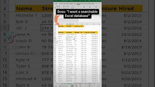 Get data from a database. If you have a long list of data, this is how you can set up a search at the top and find the information quickly with DGET. - Excel Xpert tutorial video
