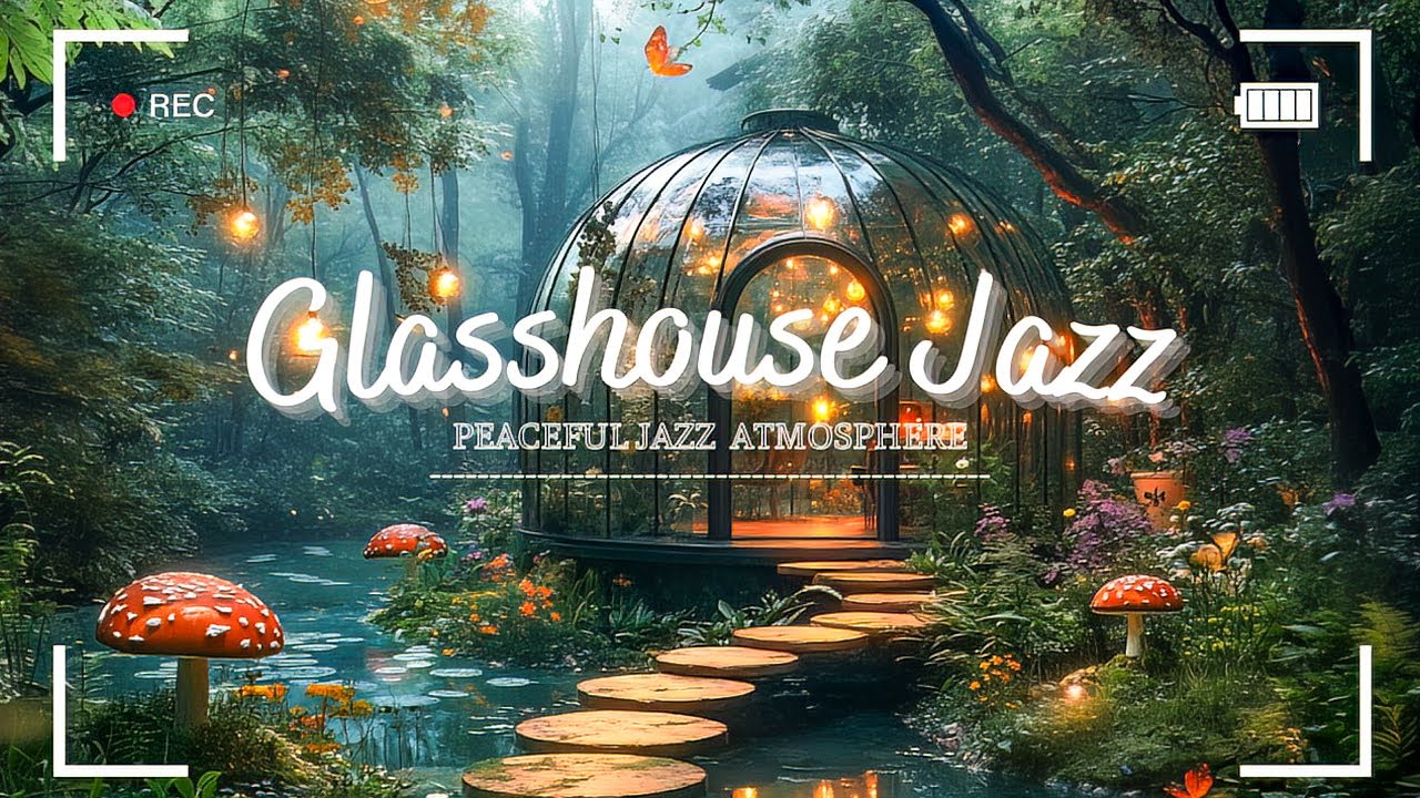 November Jazz in Glasshouse | Background Music Relaxing Peaceful Forest River