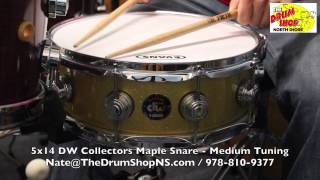 Video thumbnail for DW Collectors Maple Snare 5x14 - The Drum Shop North Shore by Nate Morrison Drums