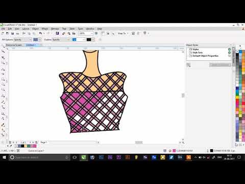 Dress making in Corel draw.