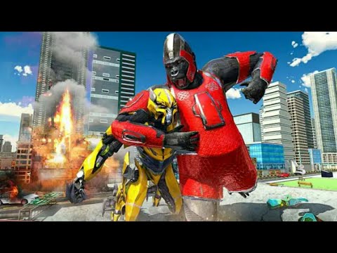 Robot Transforming Gorilla Attack: Gorilla Games || By Turbo Dreamz || Android Gameplay