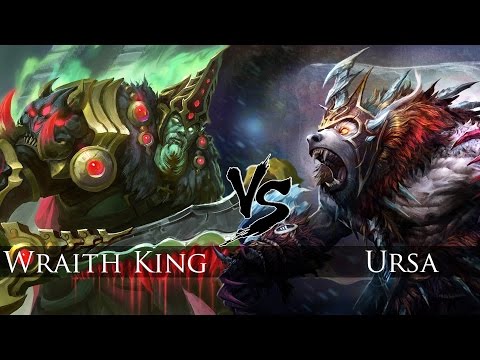 Dota 2 - Lets play Wraith King + Ursa combo ( 1 min Rosh )