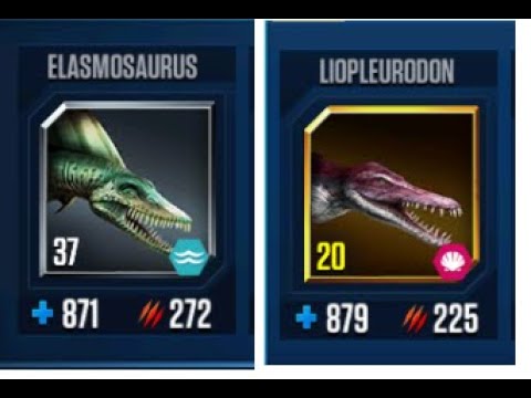 ELASMOSAURUS BATTLE LIOPLEURODON II Jurassic World The Game II Dinosaurs Game