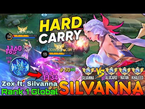 Hard Carry Silvanna VS Top Global Alucard, Natan, & Khaleed - Top 1 Global Silvanna Zex ft. Silvanna