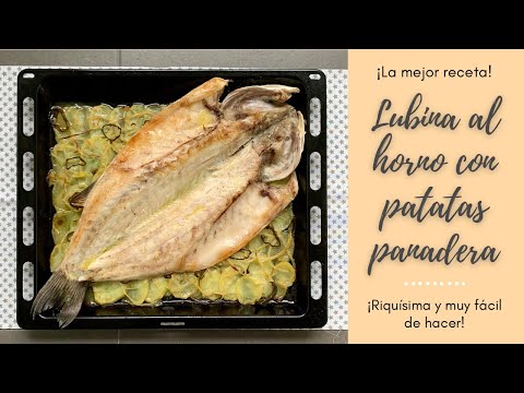 LUBINA AL HORNO CON PATATAS PANADERA🐟Riquísima y MUY FÁCIL de hacer🤤