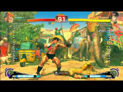SSF4 Rank Match  GamerBee (AD)  vs  MyPrerryGirl (FE)