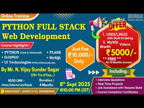 Python Full Stack Web Development Online Training Durgasoft
