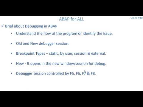 Video 10 - ABAP - Basic Debugging