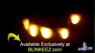 Black Flashing LED Light UP Gloves with Flashing ORANGE LEDs at BLINKE